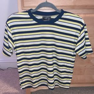 Topshop Women’s 2 Yellow/Blue Striped Top